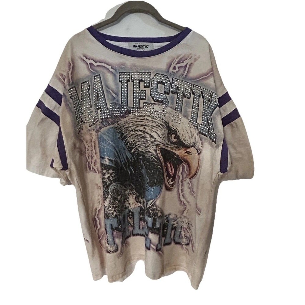 Majestic the World Eagle Football Inspired t Shirt mens Size 2XL